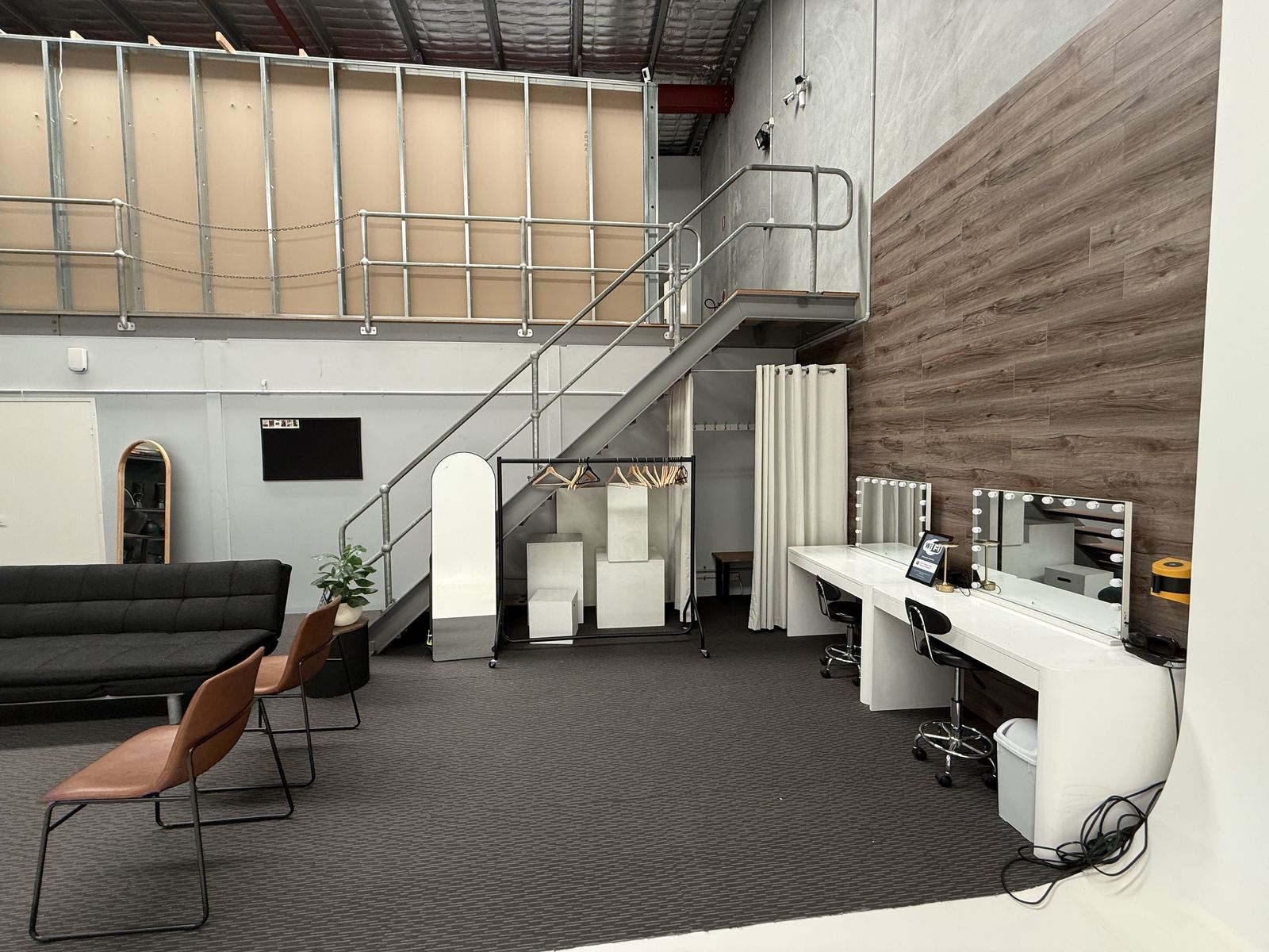 The kitchenette and lounge area