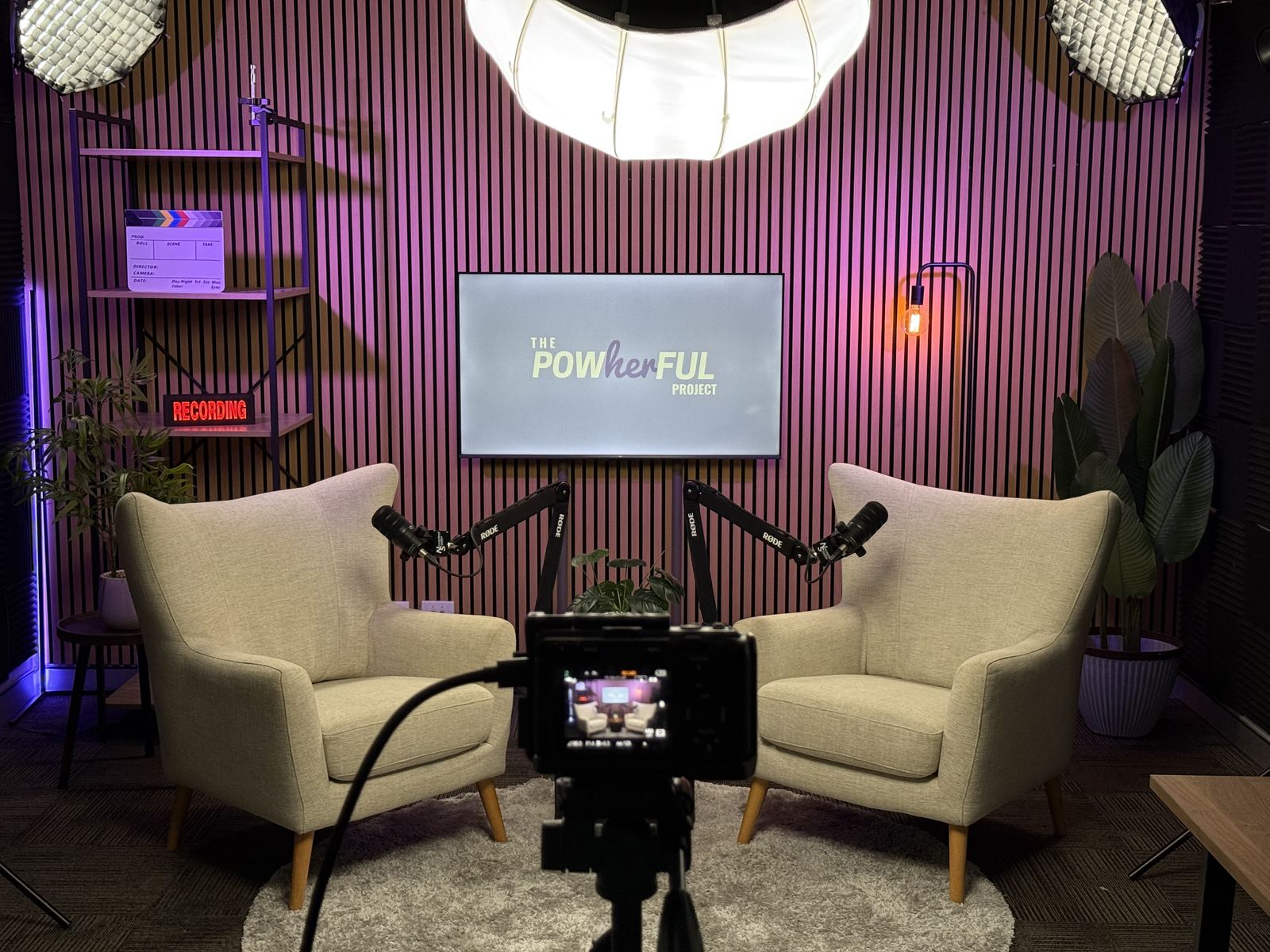 The podcast recording room